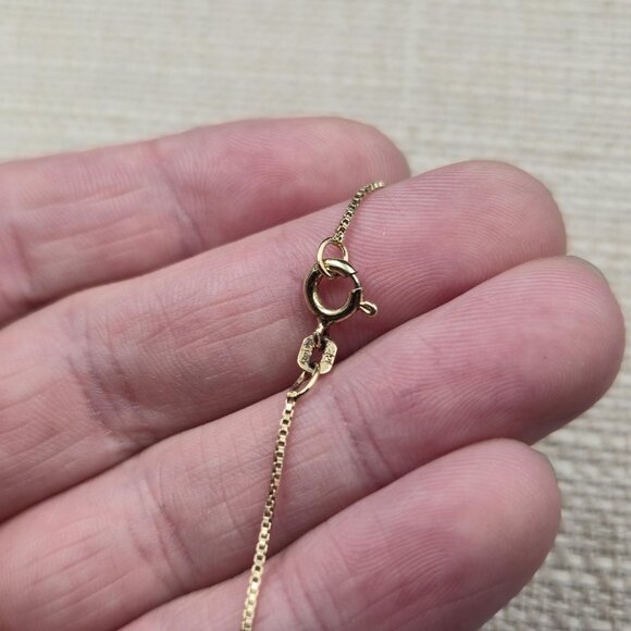 18 Inch Gold Over Sterling Silver Green Crystal Frog Necklace A6166 - Picture 6 of 8